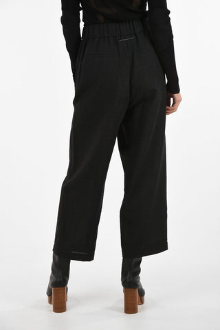 MM6 High-Rise Single Pleat Capri Pants