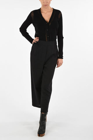 MM6 High-Rise Single Pleat Capri Pants