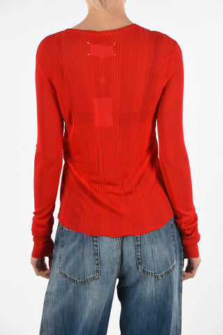 MM0 Ribbed Crewneck Sweater