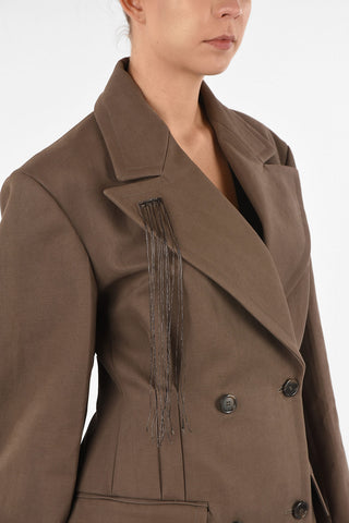MM1 Double Breasted Coat with Lurex Detail
