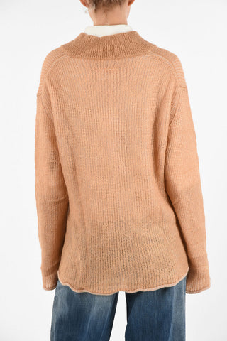MM6 V-neck Openwork Sweater