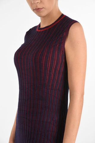 MM0 Knit Striped Bodycon Dress