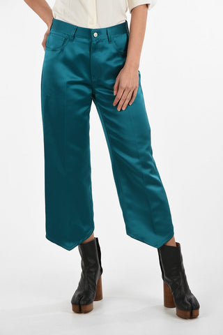 MM6 Satin Single Pleat Capri Pants
