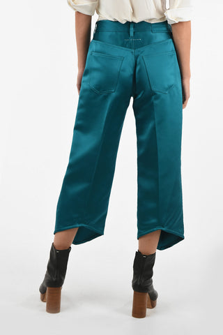MM6 Satin Single Pleat Capri Pants