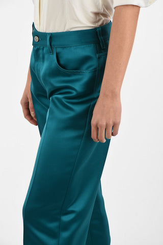 MM6 Satin Single Pleat Capri Pants