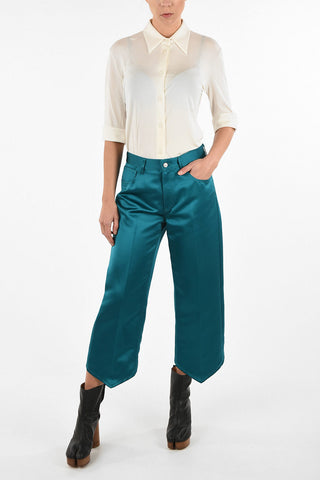 MM6 Satin Single Pleat Capri Pants