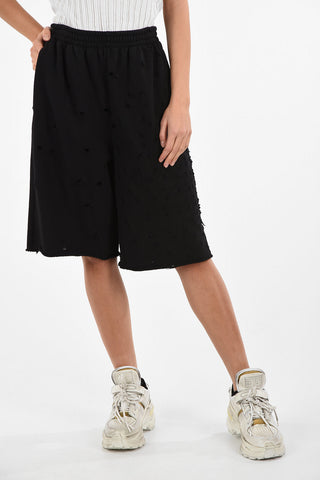MM6 Cotton Jersey Distressed Bermuda