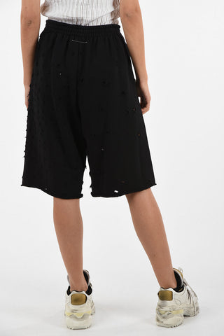 MM6 Cotton Jersey Distressed Bermuda