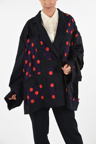 MM1 Polka Dots Oversize Silk Double Breasted Blazer