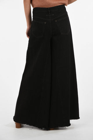 MM6 Mid-rise Flared Jeans With Frayed Hem