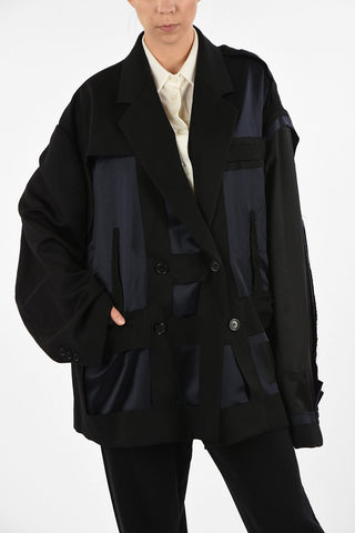 MM1 Oversize Double Breasted Jacket with Silk Insert