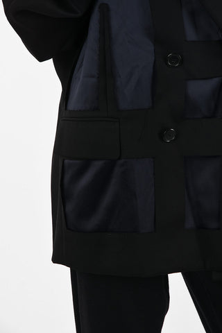 MM1 Oversize Double Breasted Jacket with Silk Insert
