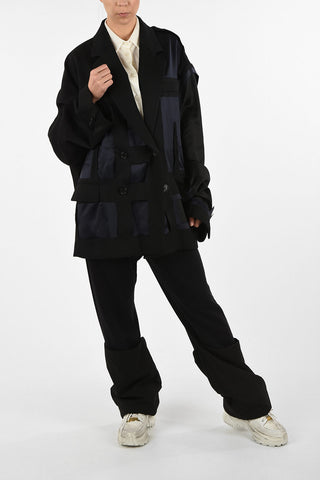 MM1 Oversize Double Breasted Jacket with Silk Insert