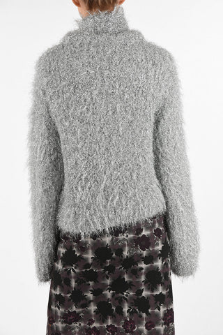 MM6 Eyelash Knit Tie Neck Sweater