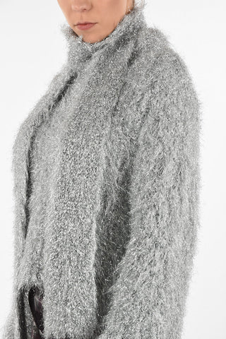 MM6 Eyelash Knit Tie Neck Sweater