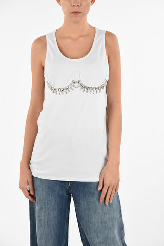 MM0 Sleeveless Top with Jewels