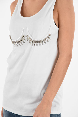 MM0 Sleeveless Top with Jewels