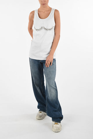 MM0 Sleeveless Top with Jewels