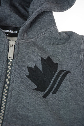 Hooded and Zipped Sweatshirt