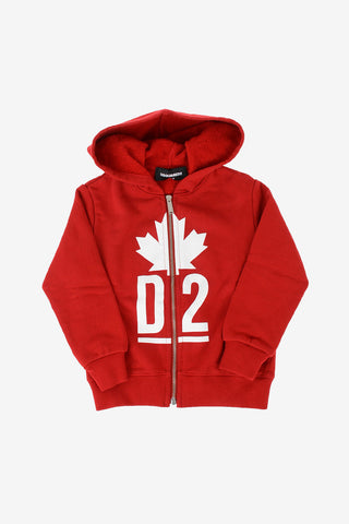 printed Sweatshirt with Zip Closure