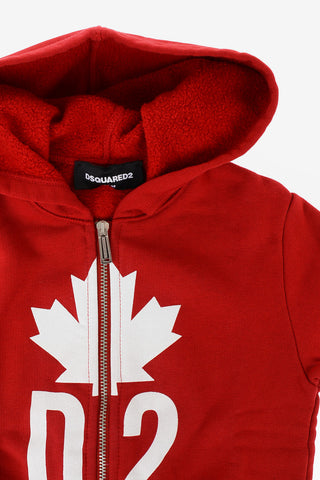 printed Sweatshirt with Zip Closure