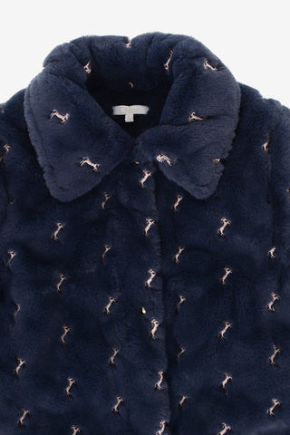 faux fur balmacaan coat