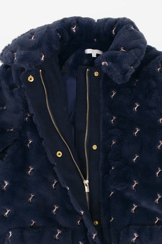 faux fur balmacaan coat