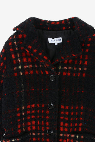 bouclé chesterfield coat with Frontal Closure