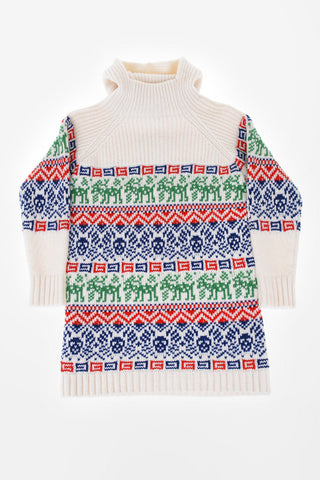 fair isle knit dress with Hood