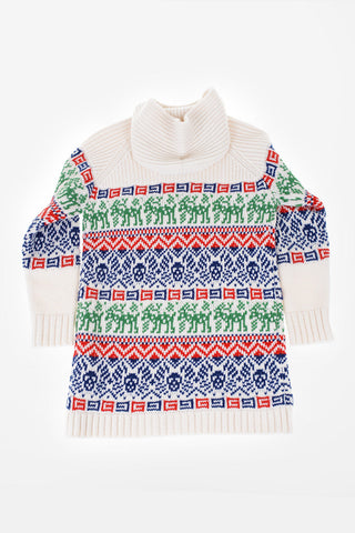 fair isle knit dress with Hood