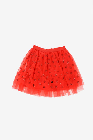 tulle circle skirt with Sequined Embroidered