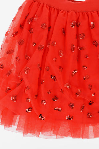 tulle circle skirt with Sequined Embroidered