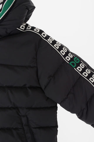 down jacket with Printed Logo Side Band