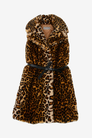 cheetah-print faux fur Coat with Belt
