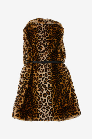 cheetah-print faux fur Coat with Belt