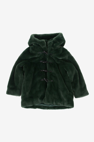 frog closure faux fur blouson
