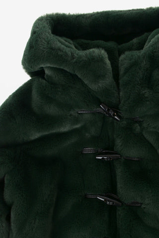 frog closure faux fur blouson