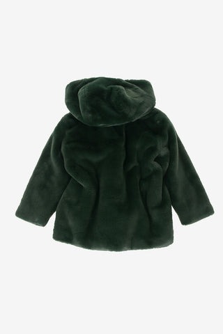 frog closure faux fur blouson