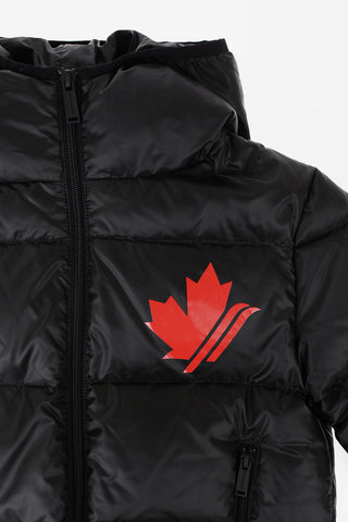 Hooded down jacket