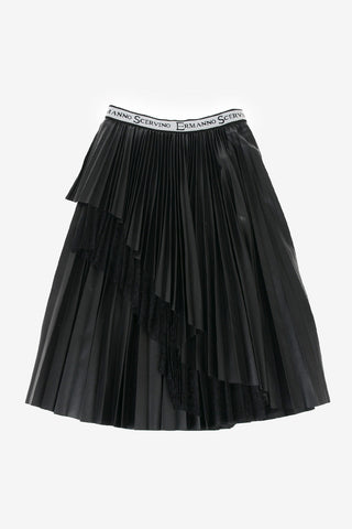 Faux Leather accordion circle skirt