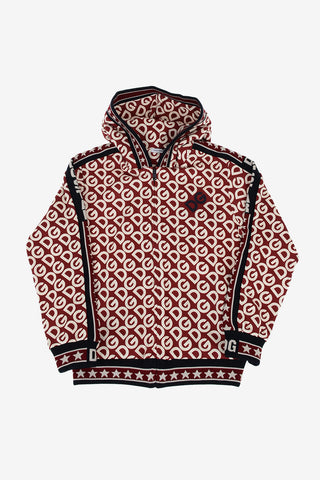 All Over Logo Sweatshirt with Zip Closure