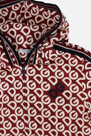All Over Logo Sweatshirt with Zip Closure