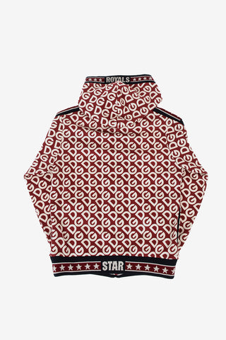 All Over Logo Sweatshirt with Zip Closure
