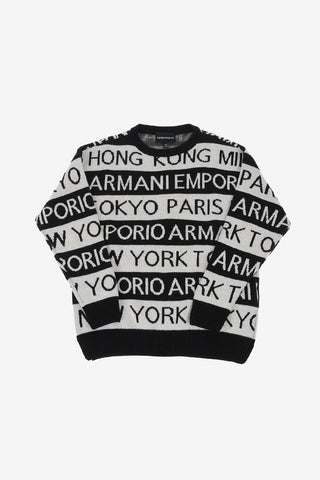 EMPORIO All Over Logo crew-neck sweater