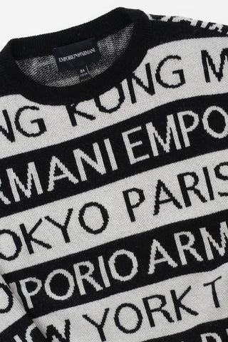 EMPORIO All Over Logo crew-neck sweater