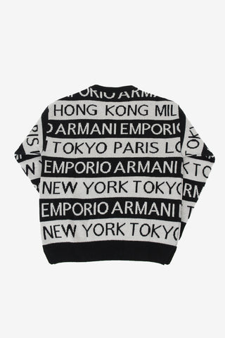 EMPORIO All Over Logo crew-neck sweater