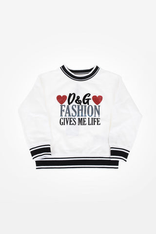 rhinestone embellished crew-neck sweatshirt