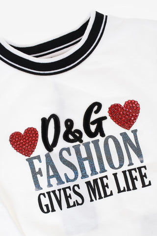 rhinestone embellished crew-neck sweatshirt
