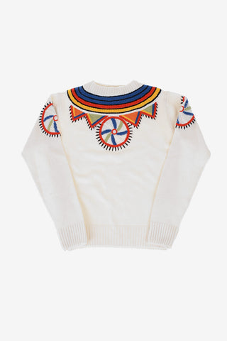 Embroidered Crew-Neck Sweater