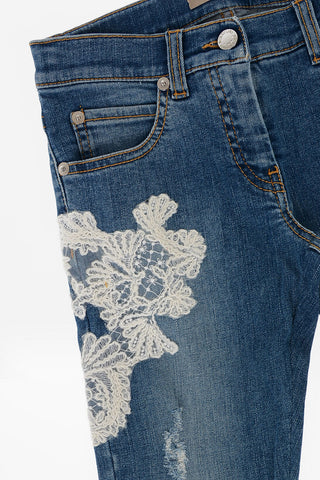 Lace Embroidered Jeans
